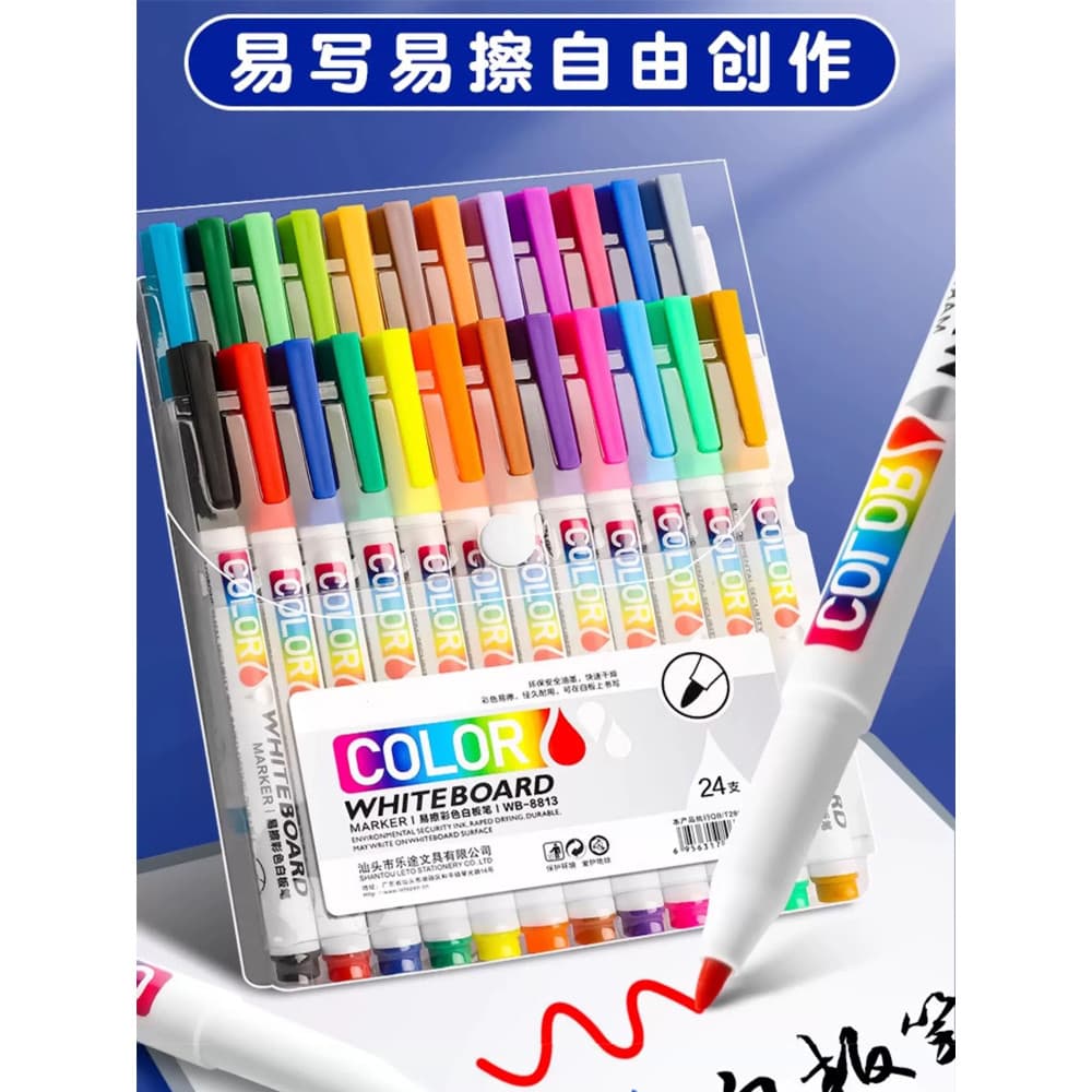 Caneta colorida para quadro branco, apagável, fácil de apagar, dedicada para crianças, ponta fina, caneta para desenho,