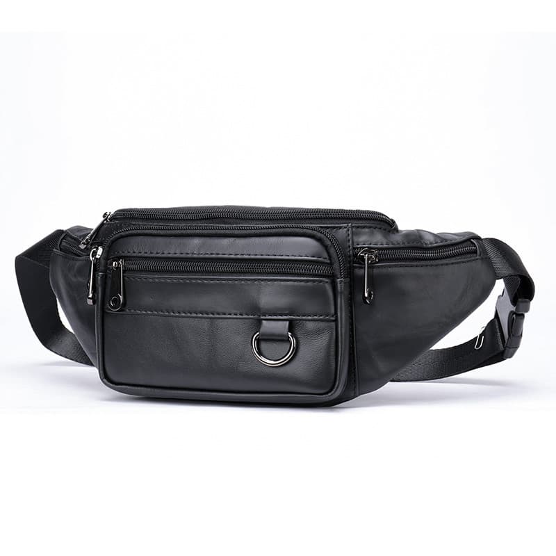 Bolsa de cintura de couro genuíno masculina primeira camada saco de peito meninas saco italiano caixa registradora Retro