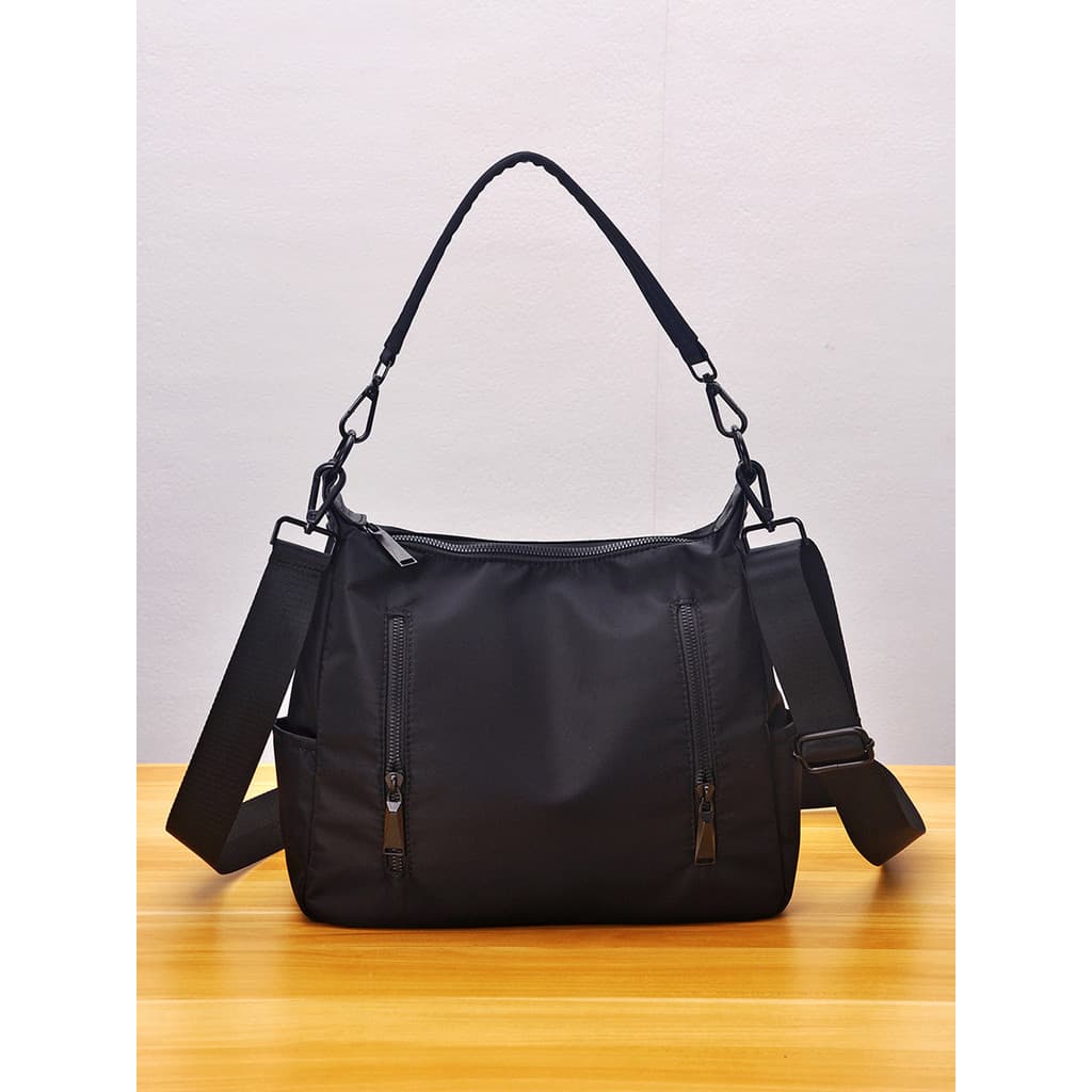 Bolsa feminina de pano Oxford à prova d'água, Casual, grande capacidade, estilo funcional, bolsa de ombro, estudante uni
