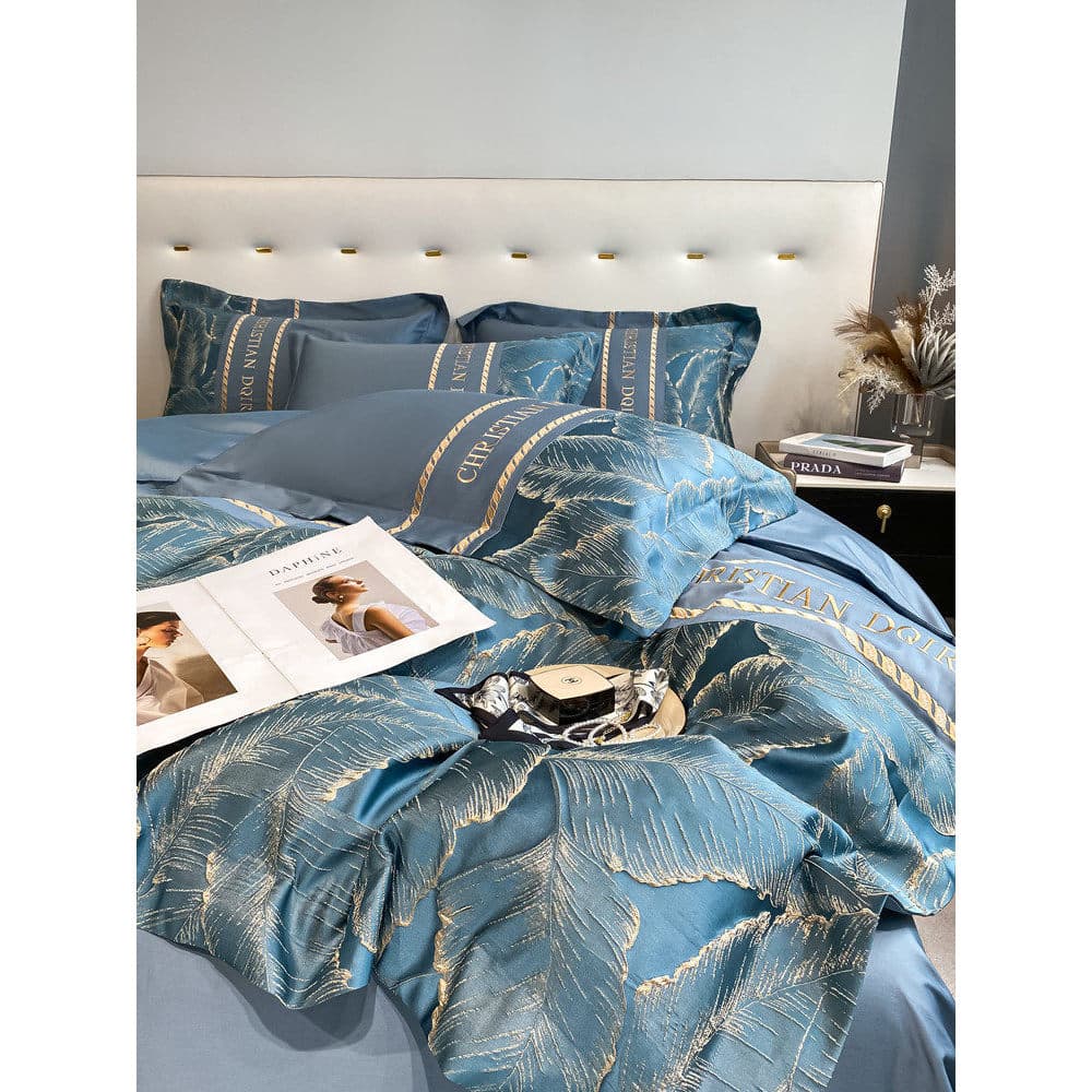 Estilo europeu high-End Villa primavera verão algodão conjunto de quatro peças tridimensional bordado puro algodão colch