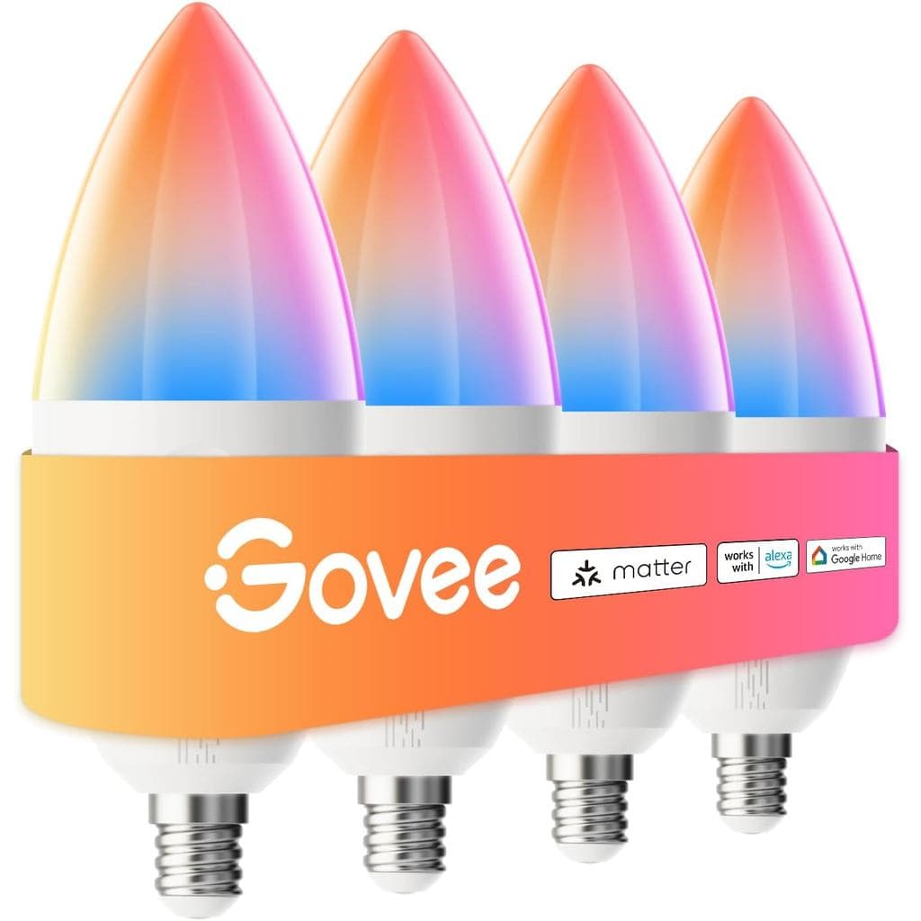 Lâmpada LED Govee E12, Lâmpadas Inteligentes para Lustre/Sala de Estar, Lâmpadas de Candelabro com Mudança de Cor Compat