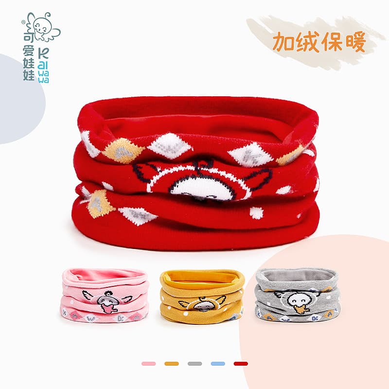 Boneca fofa de inverno para crianças, gola quente à prova de frio, masculino e feminino, pulôver de lã, cachecol, gola à
