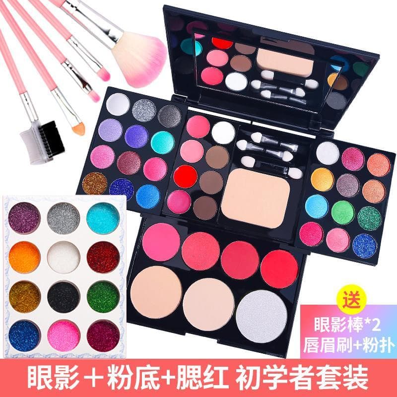 Paleta de maquiagem genuína 39 cores paleta de sombra perolada crianças palco maquiagem conjunto cosmético iniciante lan