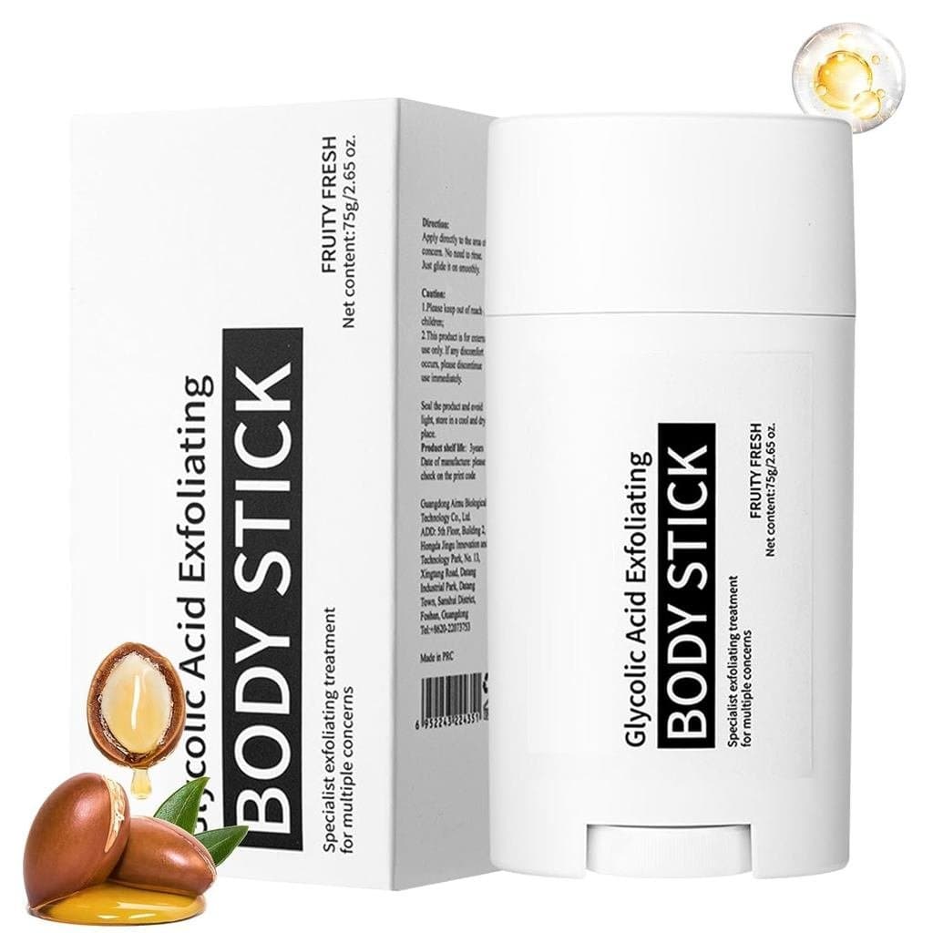 Bastão Esfoliante Corporal com Ácido Glicólico, Bastão de Loção Esfoliante, Suaviza a Pele Áspera, Reduz a Aparência da