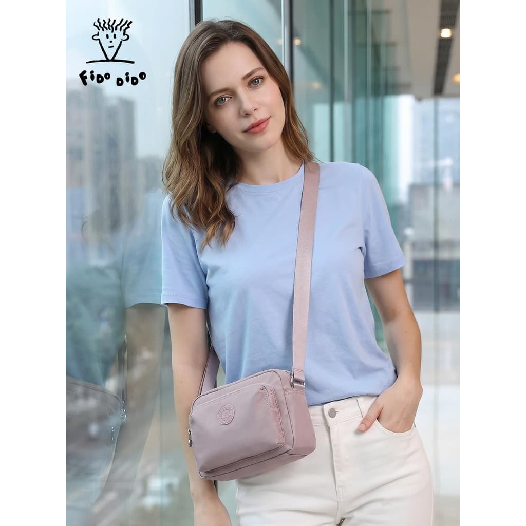 Fido Dido Bolsa Feminina Bolsa Mensageiro Moda Feminina Leve Multi-camada Grande Capacidade Lazer Bolsa de Lona de Viage