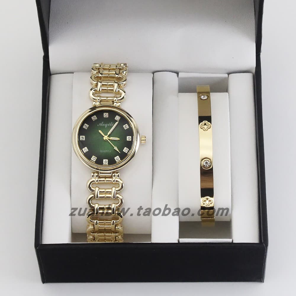 Relógios de pulso influenciador relógio feminino gradiente Dial quartzo pulseira conjunto relógio de pulso feminino
