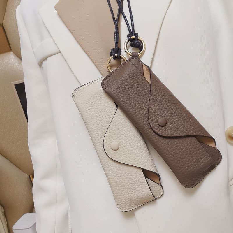 Halter óculos saco portátil saco de armazenamento de óculos de sol saco de óculos Anti-queda fora cordão primeira camada