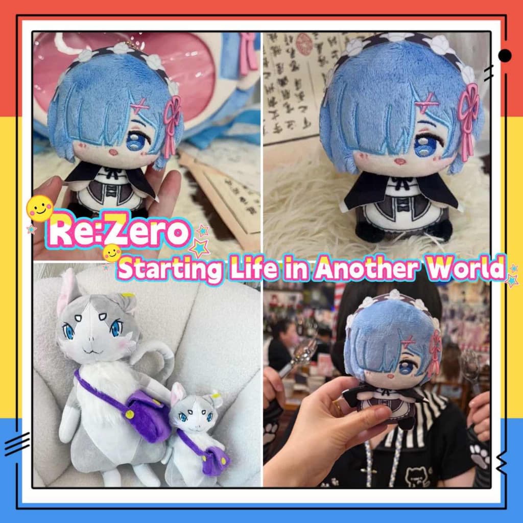 Re:Zero - Começando uma Vida em Outro Mundo Boneco de Pelúcia Rem Anime Cosplay Pingente Chaveiro Figura de Desenho Anim