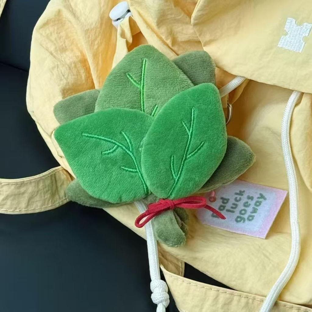 Pingente Decorativo Criativo em Forma de Folha de Toranja Verde, Amuleto da Sorte, Chaveiro para Carro, para Afastar a M