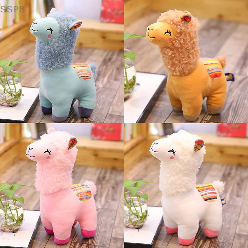 [SSPS] Boneco de Pelúcia Alpaca Listrada Sorridente Presente de Aniversário para Crianças FAH