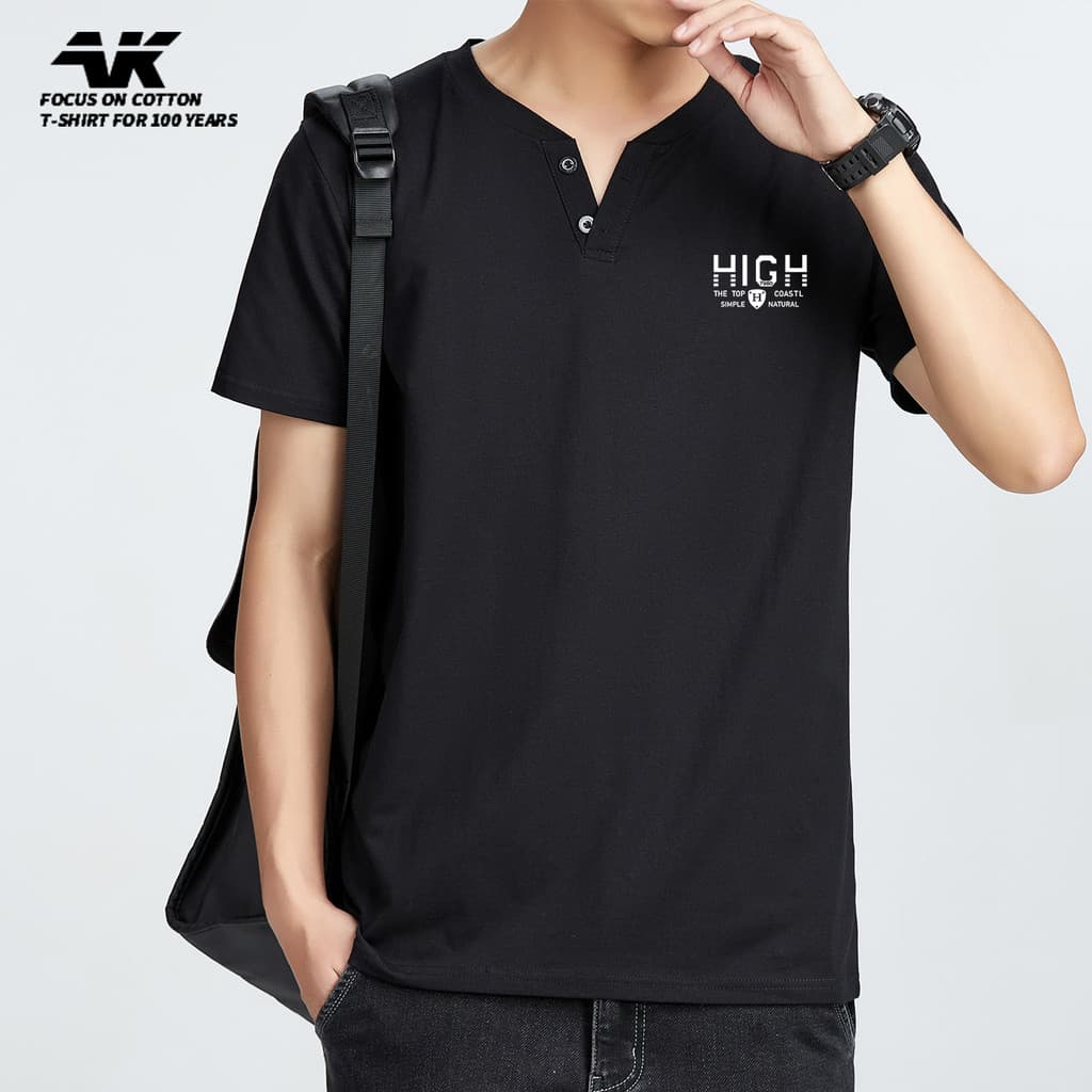 Impresso verão tamanho grande solto botão colarinho de manga curta camiseta masculina puro algodão americano na moda mei