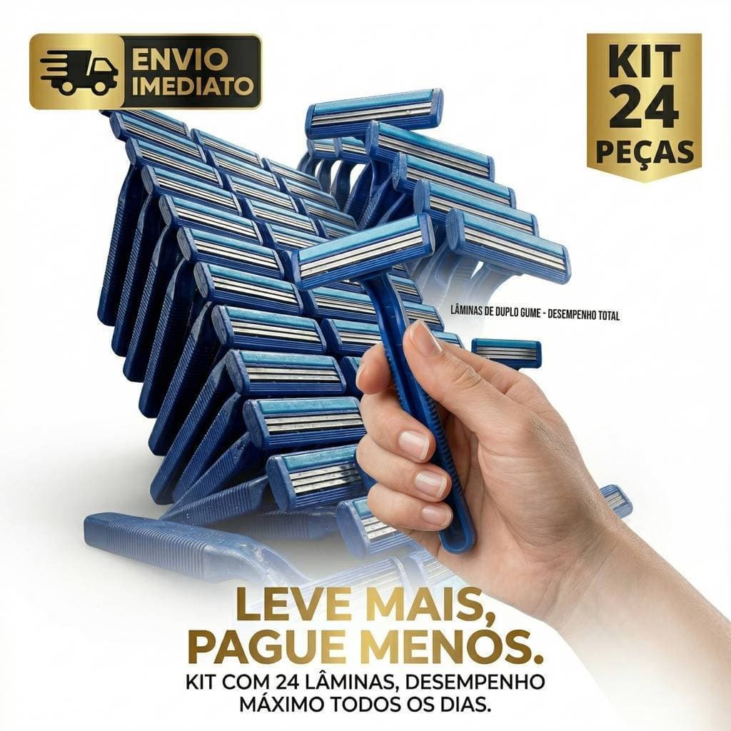 Kit 24 Barbeadores Descartáveis Masculino e Feminino com Fita Lubrificante Barbear -Transforme sua rotina com um produto