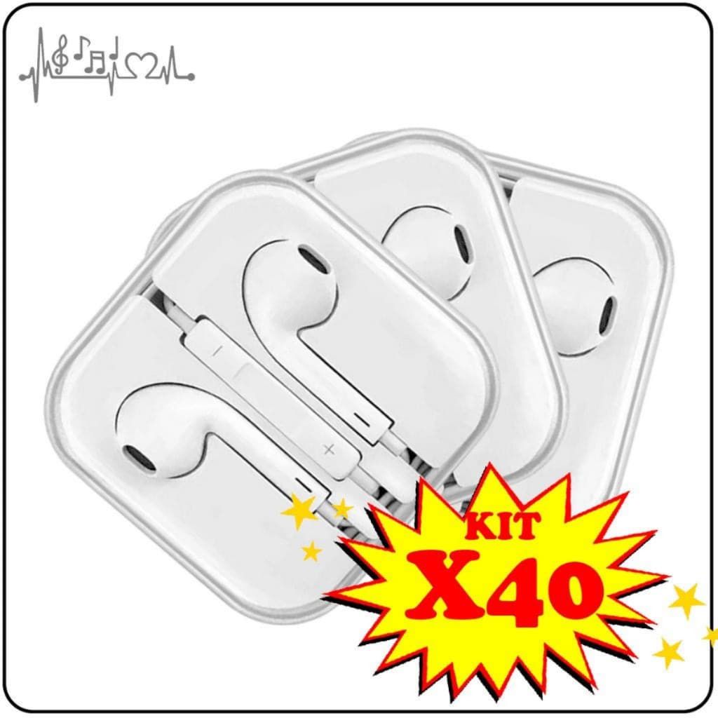 Kit 40 Unidades Fone De Ouvido P2 cx Acrílica Atacado Nf Top
