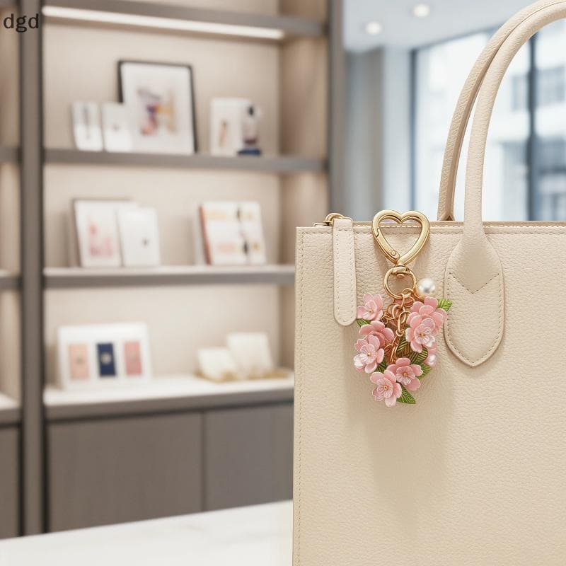 [DGD] Moda Flor Cheia Coração Chaveiro Criativo Durável Saco Pingente Charme Para Mulheres Adolescentes Bolsa Decoração