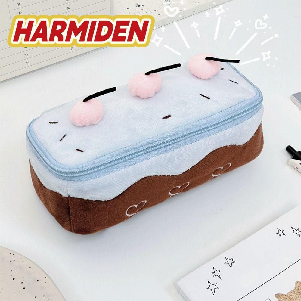 Bolsa De Caneta MIOSHOP , Lápis De Design De Bolo De Cereja De Toque Macio , Pelúcia De Grande Capacidade Kawaii