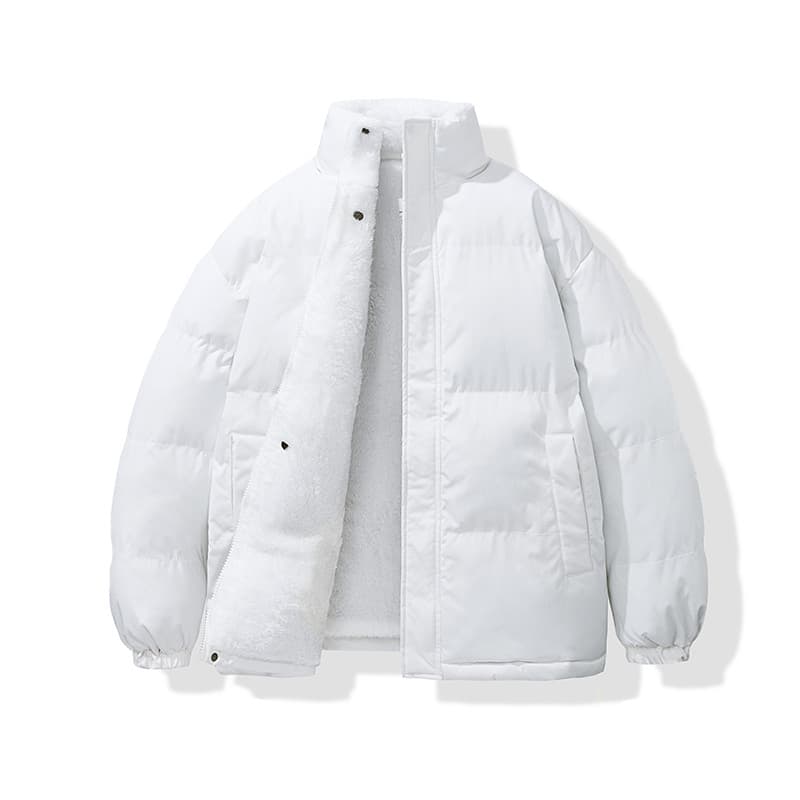 Jaqueta acolchoada de algodão branco de lã de lã inverno Oxford tecido giratório jaqueta acolchoada de algodão masculina