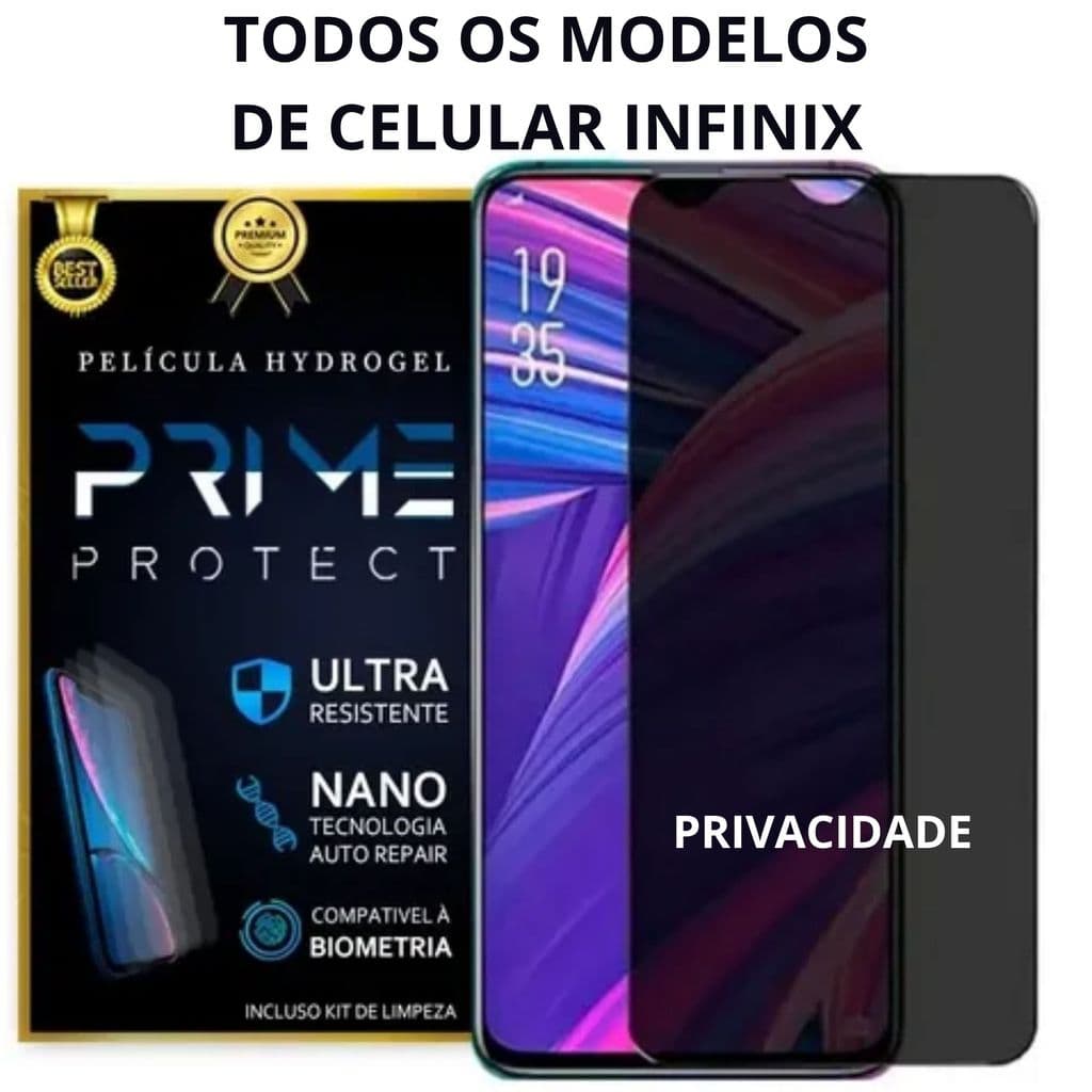 Película Hidrogel Fosca Privacidade Infinix Hot60i/60 Pro+/Note50X(5G)Note 60/60 Ultra/60 Pro/outros