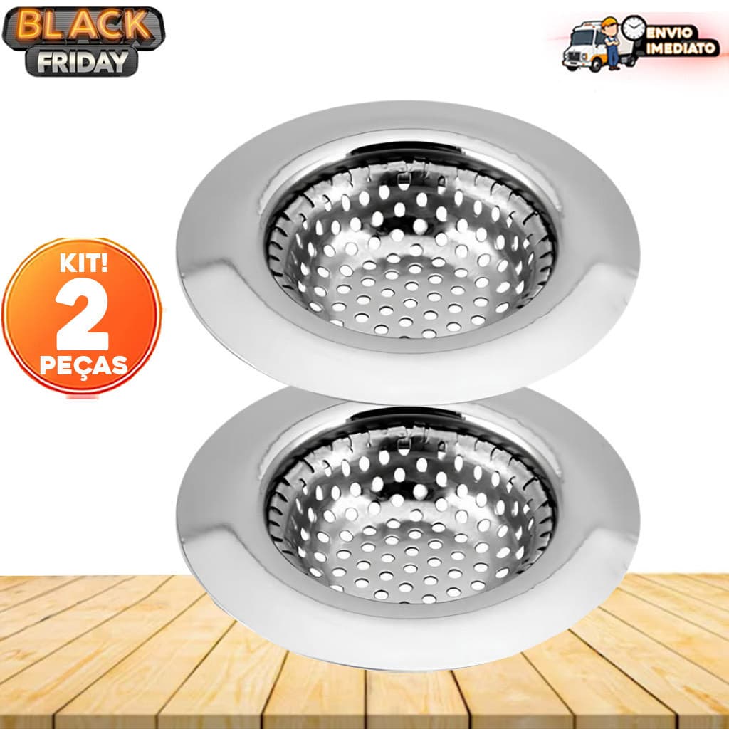Kit 2 Ralos de Inox 9cm para Pia e Banheiro – Fácil de Limpar e Durável