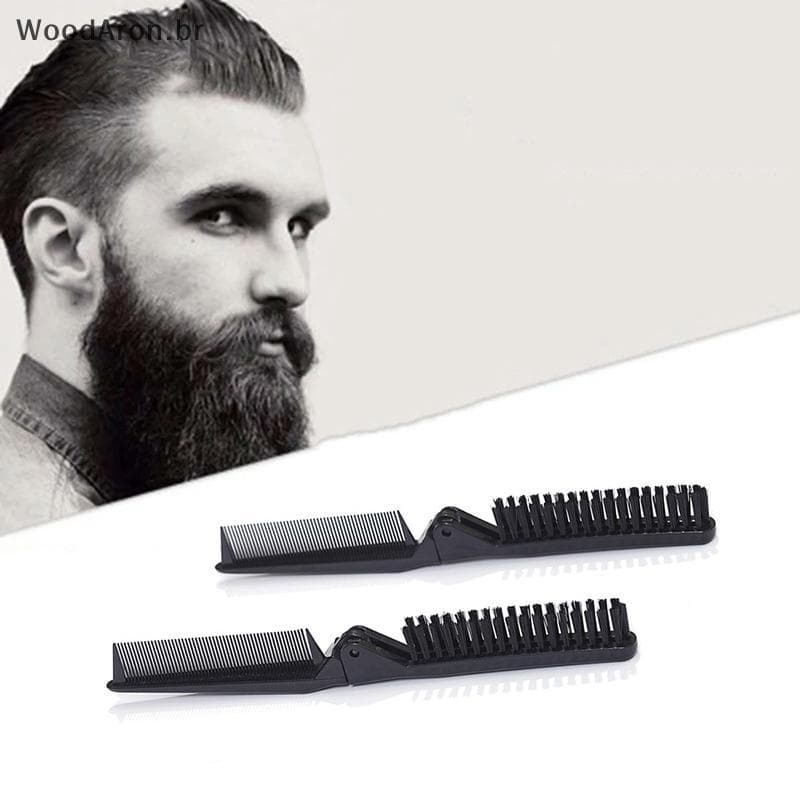 WoodAron Macio Cerdas De Javali Hairb Portátil Viagem Escova De Barba Dobrável Massagem Anti Estática Ferramenta De Esti