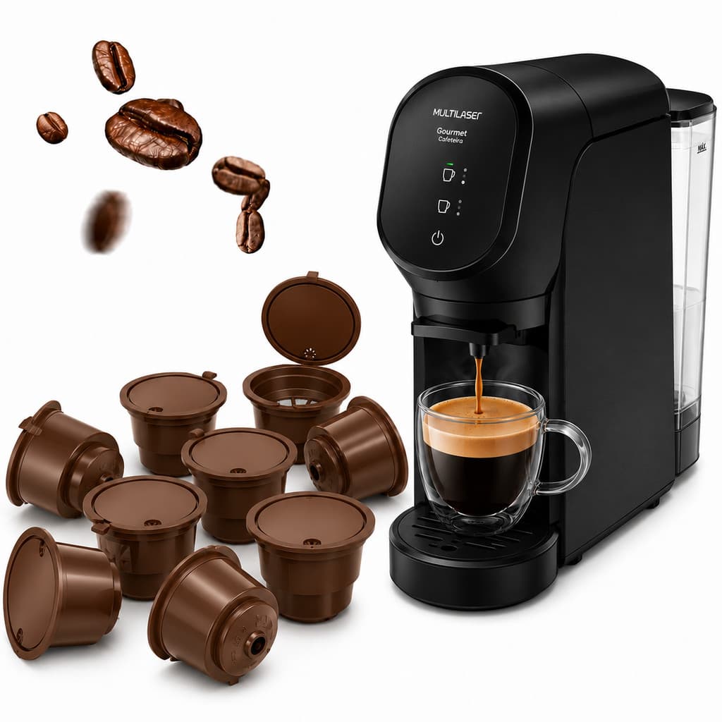 Kit 100 Cápsulas Reutilizáveis Recarregáveis Laváveis Filtro Cafeteira Dolce Gusto
