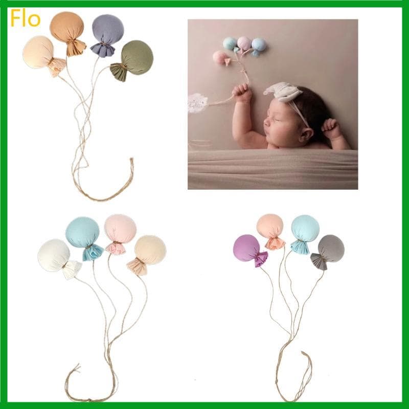 Flo Recém-Nascido Foto Posando Adereços Balão Fundo Bebê Photoshoot Linda Infantil Volta