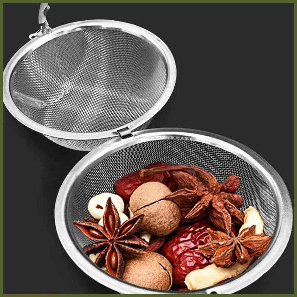 Infusor De Chá De Malha Fina , Suporte De Bola De Filtro , Solto Inoxidável Com Gancho De Corrente Estendido Para Escrit