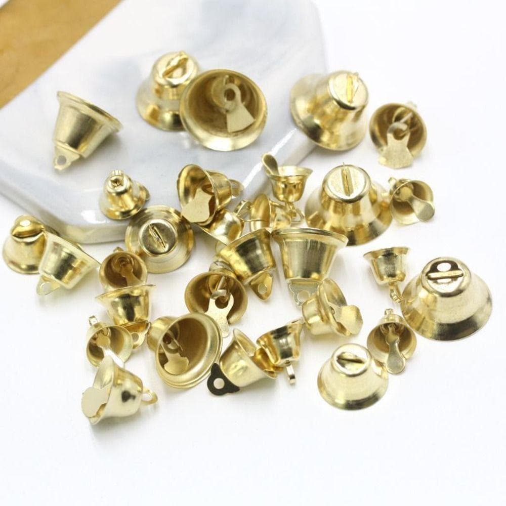 50 Peças De Sino Pequeno Dourado , Carrilhão De Vento , De Jingle De Vários Tamanhos , Pingentes , Materiais De