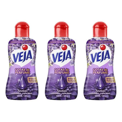 Kit 3 Veja Gotas De Perfume Lavanda Ametista Conc. 100ml Ametista