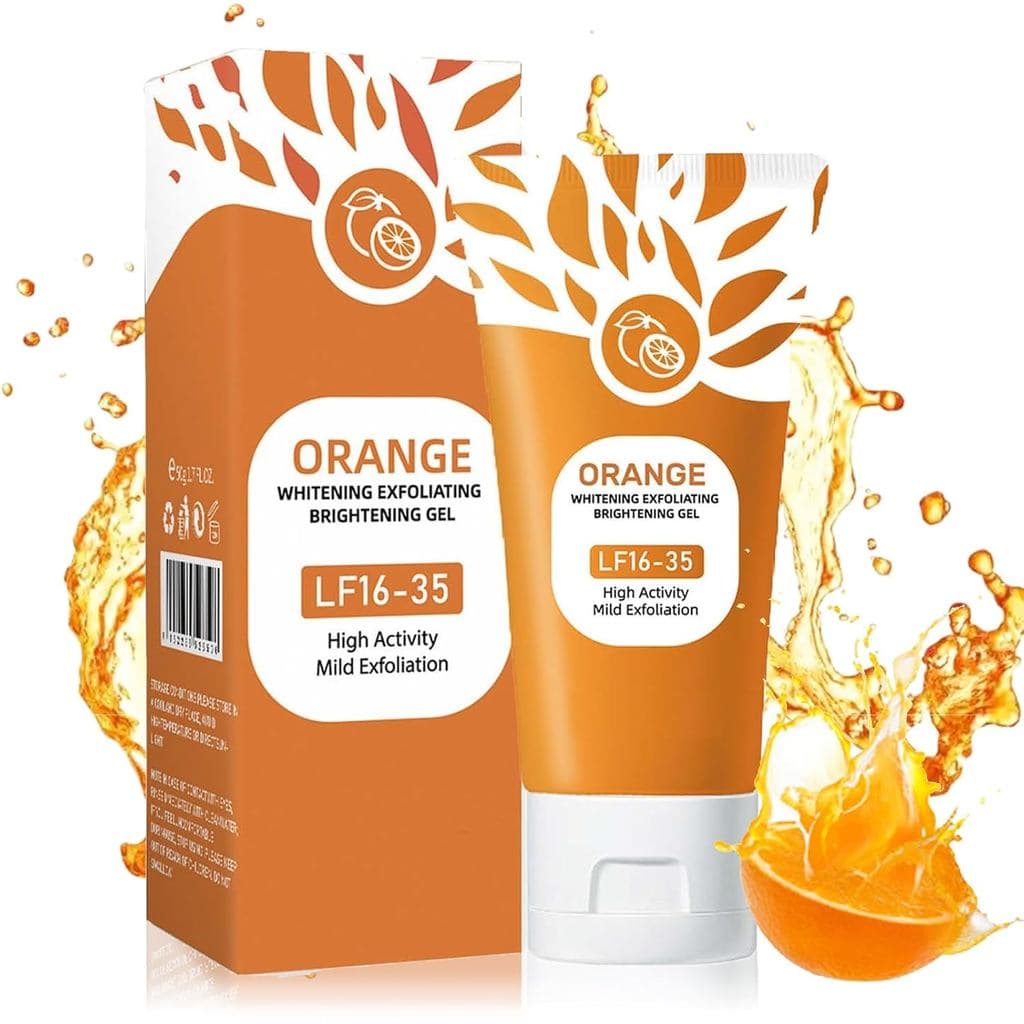 Gel Esfoliante de Enzimas de Laranja para Rosto e Corpo, Gel Esfoliante de Laranja, Esfoliante Hidratante para Rosto e C