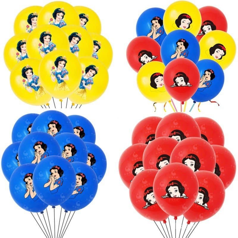 10Pcs Branca De Neve Decorações De Aniversário Cartoon Balões De Látex Conjunto De 12 Polegadas Baby Shower Kids Toys Gi