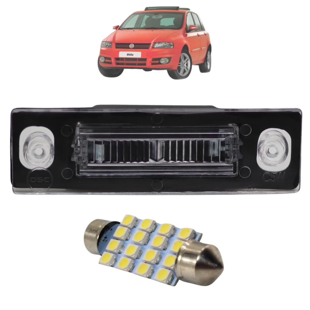 Lanterna Luz De Placa Fiat Stilo 2002 2003 2004 2005 2006 2007 2008 2009 2010 2011 + Led