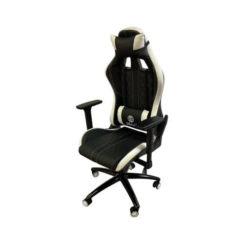 Cadeira Gamer Ergonômica Ajustável Suporte Lombar Base Giratória Preta Conforto