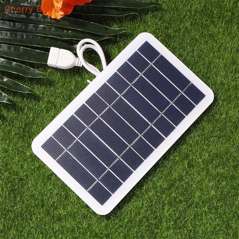 (Bomba De Cereja) Painel Solar De 2 W Com USB À Prova D'água Para Caminhadas E Acampamento Ao Ar Livre Bateria Portátil