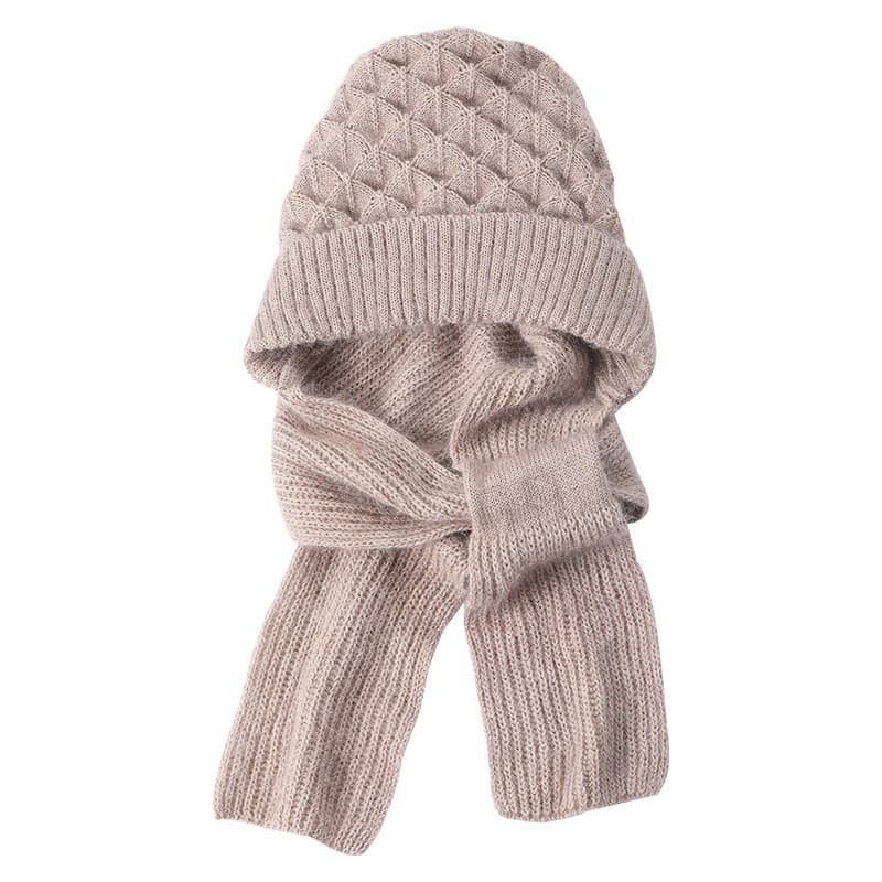Conjunto de duas peças para mulheres, composto por gorro de malha com forro de lã e cachecol, gorro de lã quente e refor