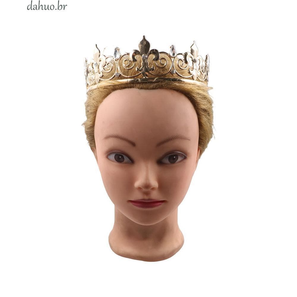 DAHUO Coroas De Príncipe De Metal , Faixa De Cabeça De Coroa De Bar Mitzvah , Acessórios De Cabelo Tiaras Redondas De Li
