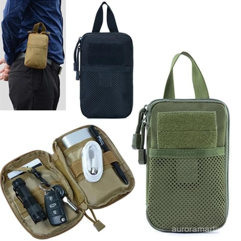 Bolsa Tática Molle Medical Pouch Pack EDC Tool bag Nylon Outdoor Sports Hiking Travel Medic Phone Waist Vertical Para O