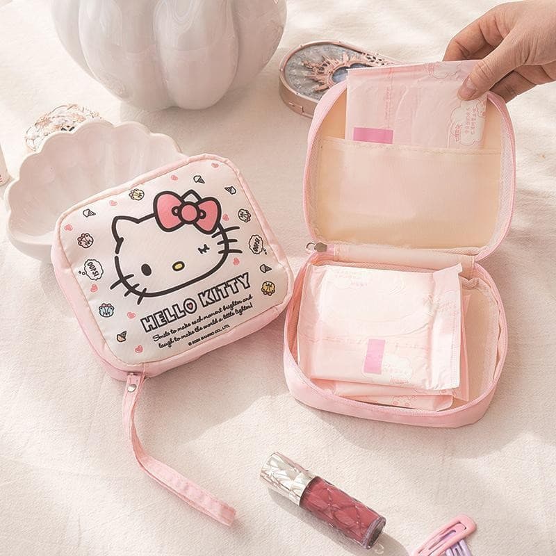[largeloohg] Carteira De Desenho Animado Para Meninas , Guardanapos Sanitários Portáteis , Bolsa De Armazenamento Estuda