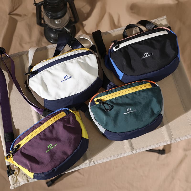 Japonês Street Wear ao ar livre portátil esportes pequeno saco de peito masculino correspondência de cores na moda Mini