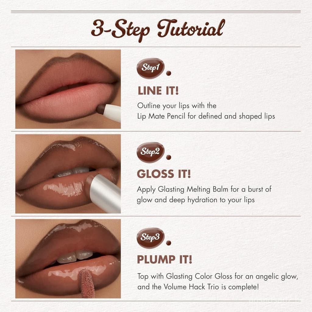 Rom&nd Volume Hack Trio Conjunto de Batons Ameixa Glaceada | Kit de Lábios Volumizador e Hidratante K-Beauty 617K