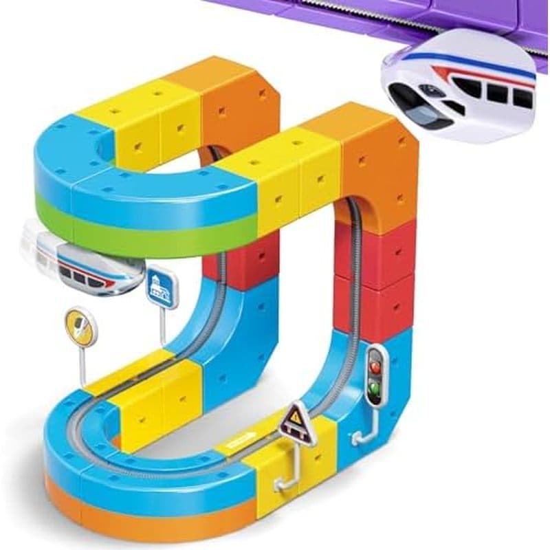 Conjunto De Trem Elétrico Klick Rail Pista De Corrida Flexível Mágica 3D Para Crianças De 3 4 5 6 7 8 Anos , Carro Com A