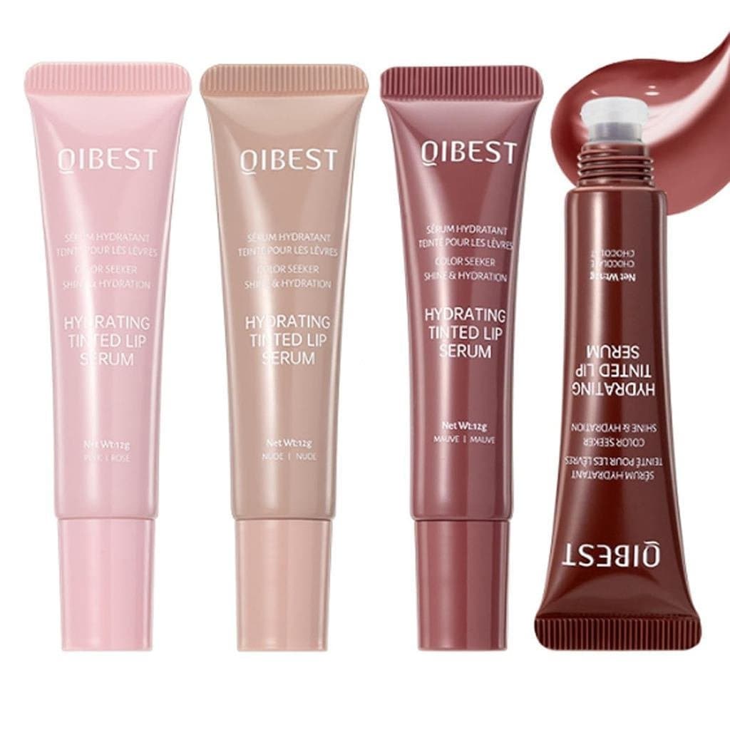 Conjunto de 4 Peças de Brilho Labial Hidratante, Gloss Labial Volumizador com Textura de Vidro de Alto Brilho, Batom Hid