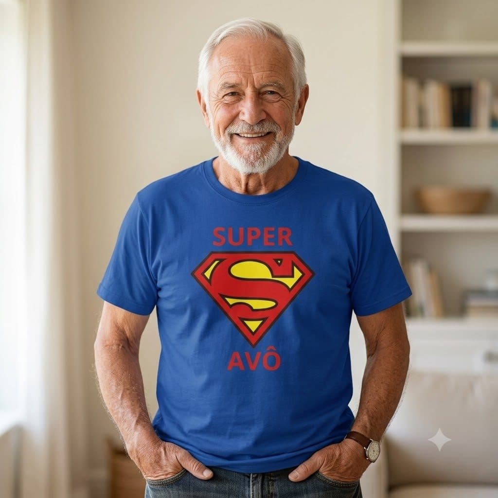 Camisas Camiseta Super Avo Super Men Vovô Premium 100% Algodão