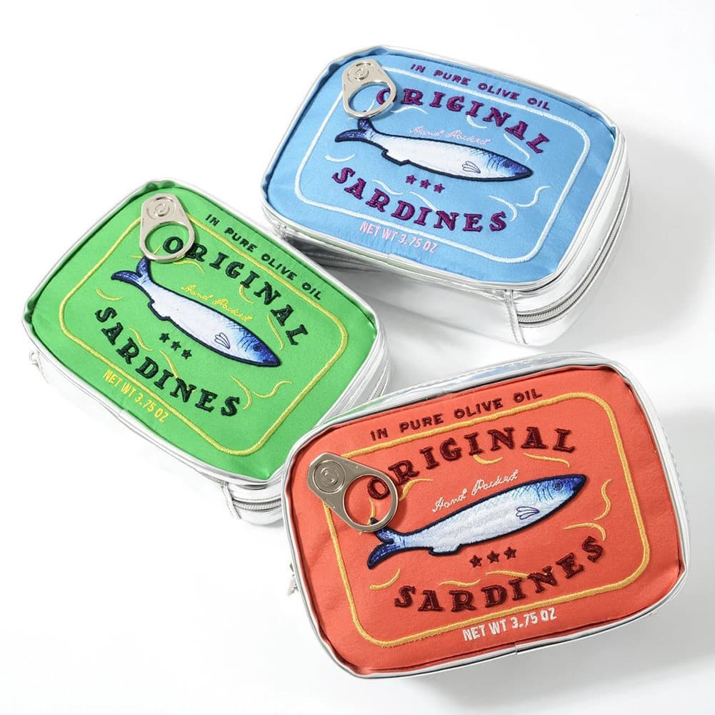 Bolsa de Maquiagem Estilo Sardinha Enlatada, Bolsa de Cosméticos Fofa para Viagem, Bolsa de Higiene Pessoal, Bolsas de M