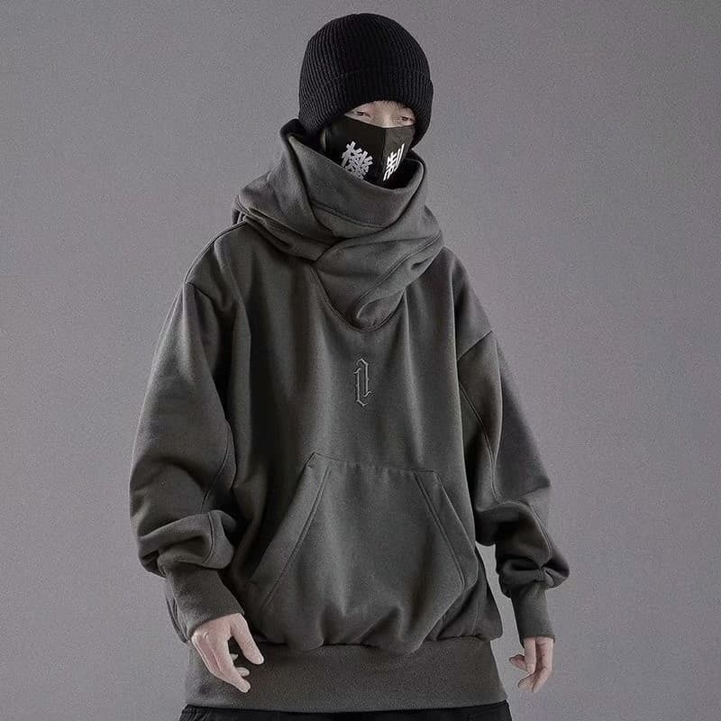 [Moda Inverno] Suéter vintage masculino/com capuz/jaqueta streetwear folgada para dias frios