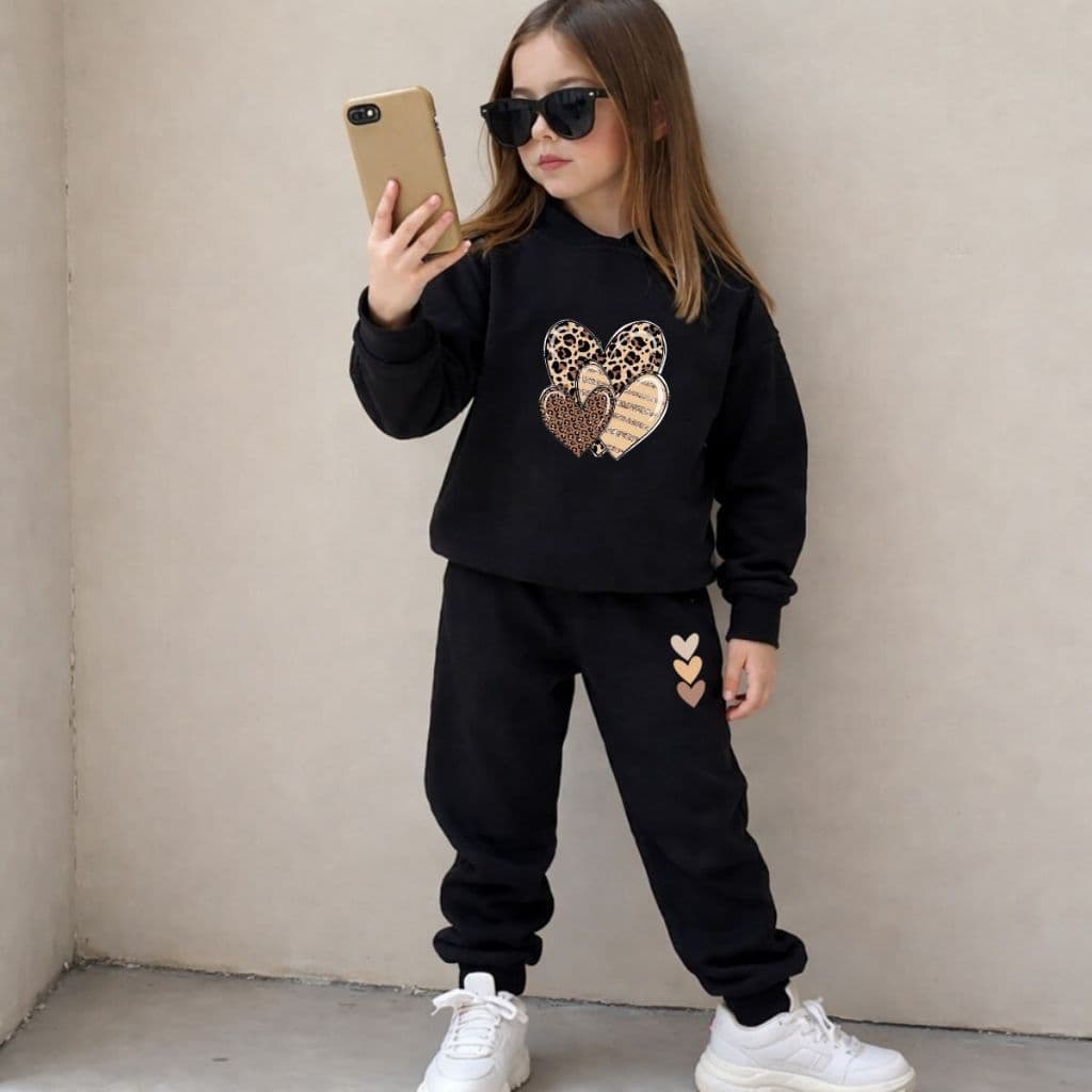 Conjunto Moletom Infantil Agasalho Inverno Fofo Menina Estiloso