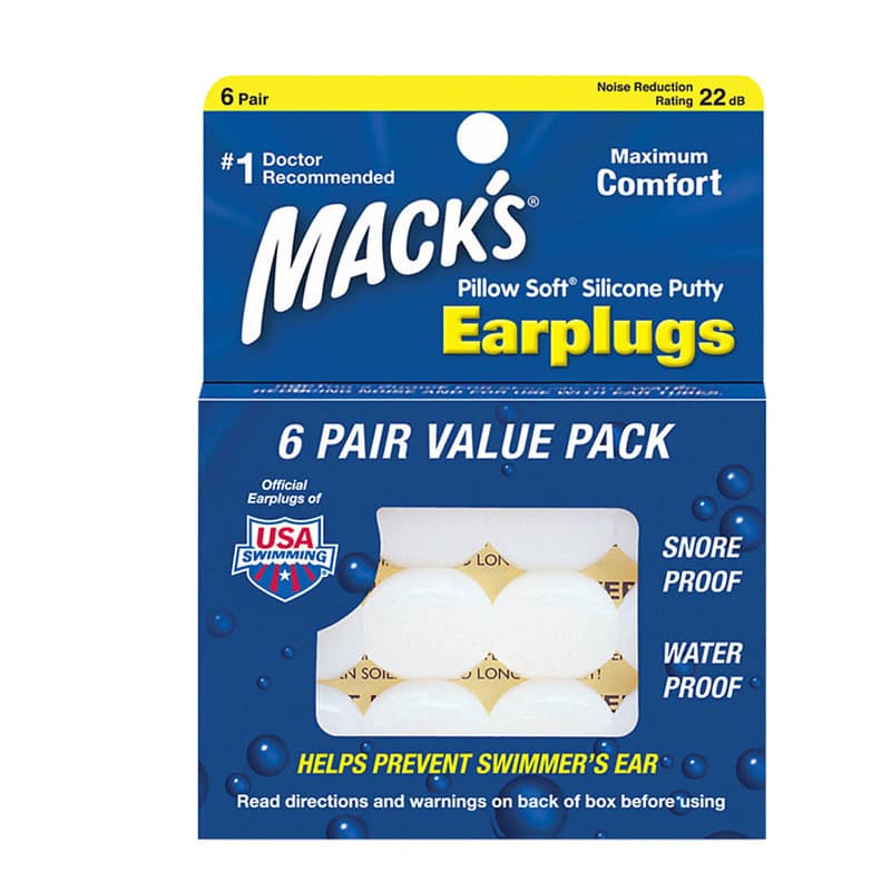 Tampões De Ouvido De Silicone Macio Mack's Pillow , 6 Pares-Os Massa Moldável Originais Para Dormir , Ronco , Natação ,