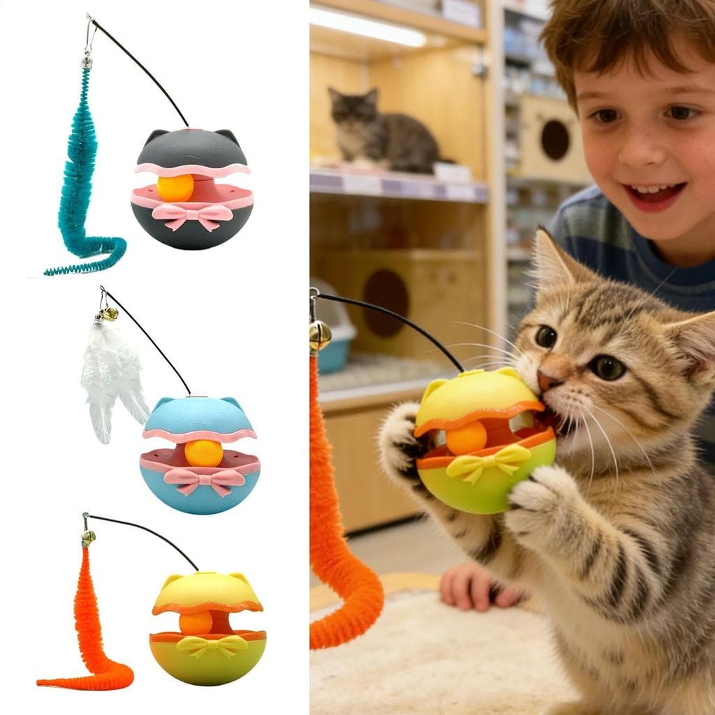 Brinquedos Eletrônicos Para Gatos Giratórios , Suprimentos Inteligentes Animais De Estimação Com Sino , Interativos Gati