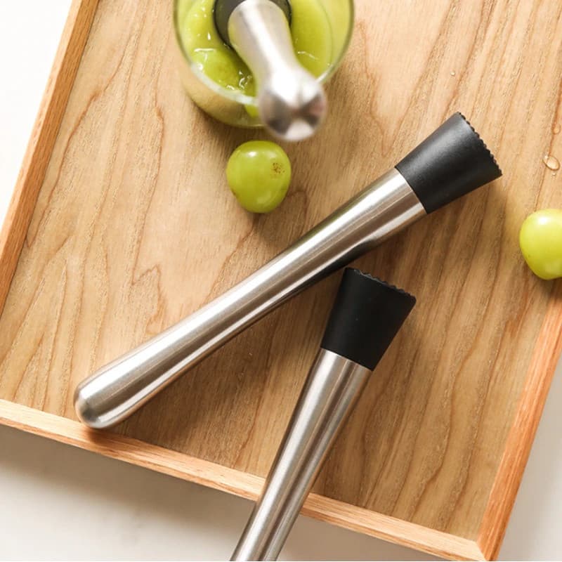Socador Socadores Frutas Caipirinha Reforçado 20X3,3CM Inox Amassador Batida Coquetel Top Chef
