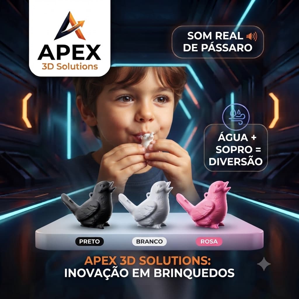 Apito Passarinho com Som Realista | Apito com Água em Impressão 3D