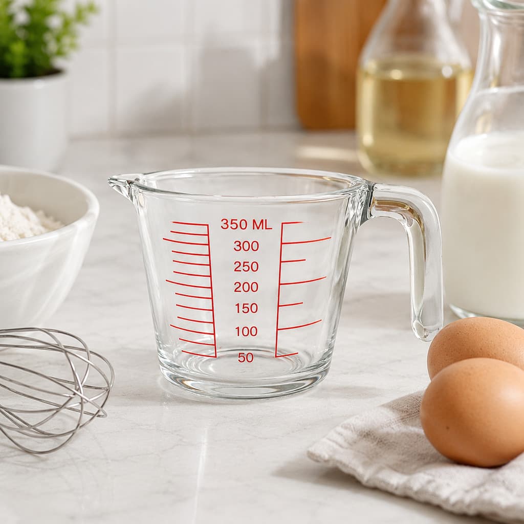 Jarra Medidora 350ml de Vidro Borossilicato com Alça e Bico